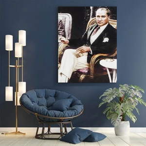 Atatürk Türk Kahvesi Içerken Kanvas Tablo