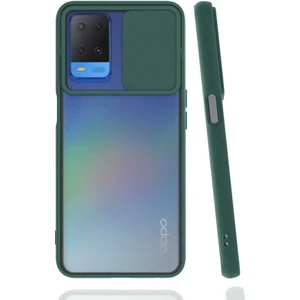 Oppo A55 Kılıf Slayt Sürgülü Kamera Korumalı Buzlu Silikon Palm