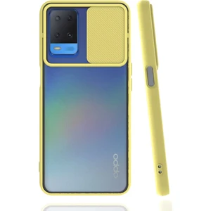Oppo A55 Kılıf Slayt Sürgülü Kamera Korumalı Buzlu Silikon Palm