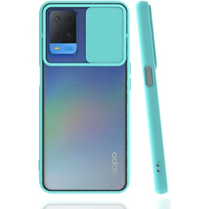 Oppo A55 Kılıf Slayt Sürgülü Kamera Korumalı Buzlu Silikon Palm