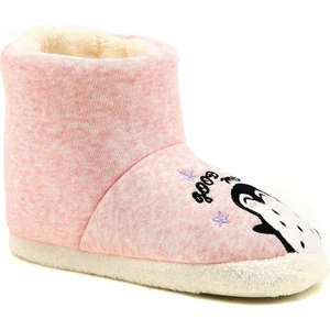 601075.Z1PR Kadın Panduf Pembe Renkli Desenli Tekstil Malzeme ile Şıklık