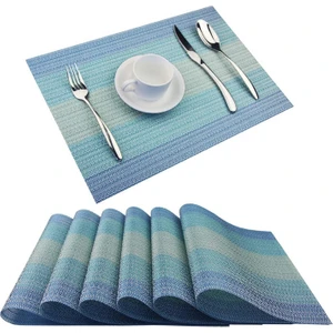 Plastik Servis Altlıkları Kaymaz Yıkanabilir Yemek Masası Servis Altlıkları Silinebilir Temiz Masa Paspasları 6'lı Set (Yurt Dışından)