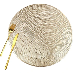 Placemats 6'lı Set Yuvarlak Masa Paspasları Vinil Oymalı Dekoratif Mutfak Kaymaz Yıkanabilir Yemek Masası Için 15 Inç Paspaslar (Yurt Dışından)