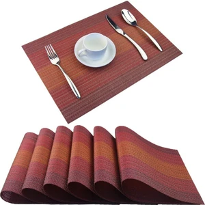 Plastik Servis Altlıkları Kaymaz Yıkanabilir Yemek Masası Servis Altlıkları Silinebilir Temiz Masa Paspasları 6'lı Set (Yurt Dışından)