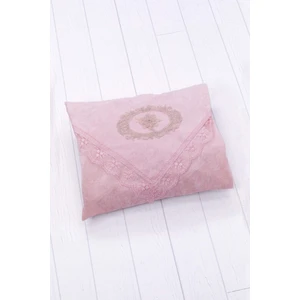 Fransız Dantelli Kadife Bohça - Pembe