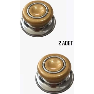 Doğuş Mutfak 2 Adet Gold Tüm Tencere Tava Kapaklarına Uygun Bagalit Tepe Cam Tencere Kapağı Kulpu