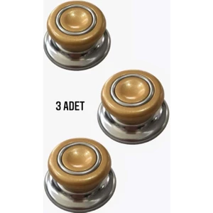 Doğuş Mutfak 3 Adet Gold Tüm Tencere Tava Kapaklarına Uygun Bagalit Tepe Cam Tencere Kapağı Kulpu