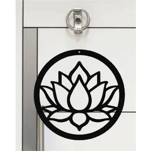 Nt Handmade Siyah Ahşap Lotus Çiçeği Kapı Süsü Salon Oturma Odası Duvar Dekoru Için 30 x 30 cm Tablo