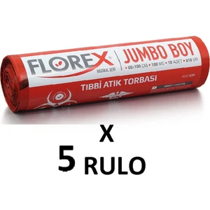 Tıbbi Atık Baskılı Jumbo Boy ( 80x110 cm ) Çöp Poşeti 5 Rulo 10*5=50