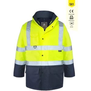 Yüksek Görünürlük Nefes Alabilir 5+1 Iş Kabanı-Sarı Lacivert