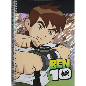 Ben 10 Ben Ten 80 Yaprak Kareli A4 Yaldızlı ,gofreli,spiralli Defter (21X29,7)