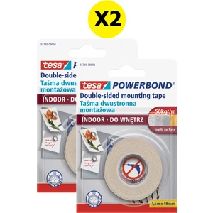 Powerbond Iç Mekan Çift Taraflı Montaj Bandı, 1.5MX19MM X2 Adet