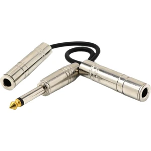 6.35MM Mono Tak Kadın Çift 1/4 "6.35MM Jack Kadın Splitter Kablo Kablosu (Yurt Dışından)