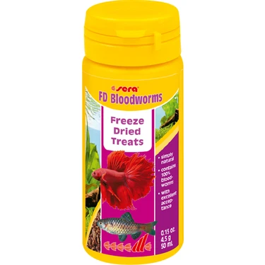 Sera FD Bloodworms Kan Kurdu 50 ml Yüksek Proteinli Akvaryum Balıkları İçin Beslenme