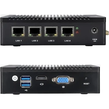 Techstorm K10 F12 4lan Intel N3700 8GB128GB SSD Freedos Mini Masaüstü Bilgisayar ( PFSENSE ile Tam