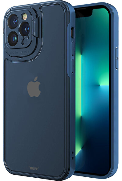 Buff Apple iPhone 13 Pro Max Hybrid Corner Kılıf Mavi