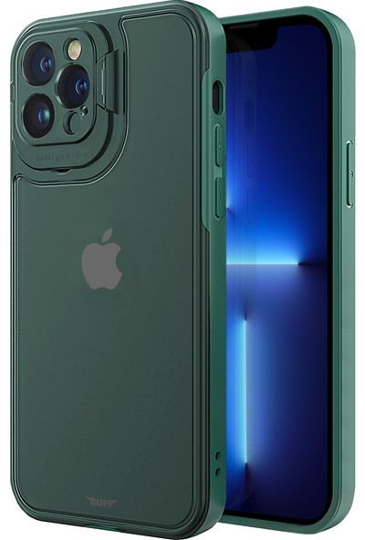 Buff Apple iPhone 13 Pro Hybrid Corner Kılıf Yeşil