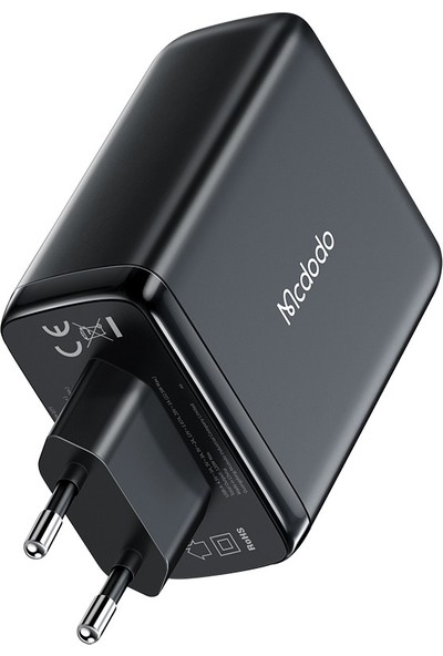 Mcdodo CH-0771 120W Gan 4 Port 3x Type-C 1x USB Girişli Hızlı Şarj Adaptörü 5A-SIYAH