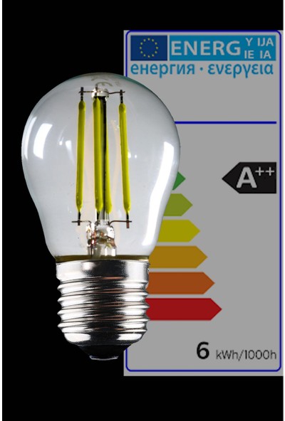 Luzarana 2 Adet E27 G45 - 6 Watt Beyaz Işık 690 Lümen - Filament Edison Tip Rustik LED Top Ampül