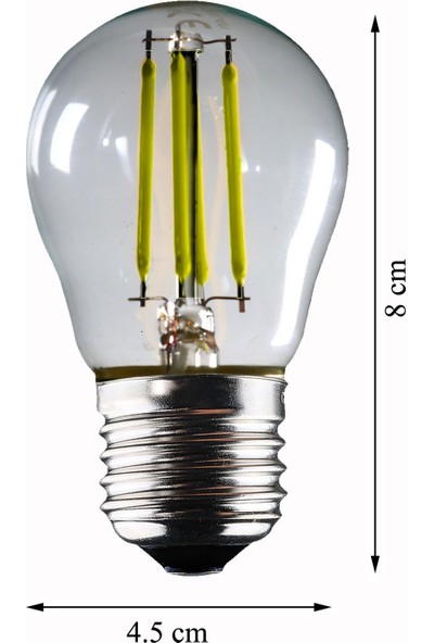 Luzarana 2 Adet E27 G45 - 6 Watt Beyaz Işık 690 Lümen - Filament Edison Tip Rustik LED Top Ampül