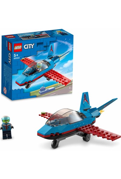 LEGO® City Gösteri Uçağı 60323 - 5 Yaş ve Üzeri Çocuklar İçin Pilot Minifigürü İçeren Oyuncak Jet Yapım Seti (59 Parça)