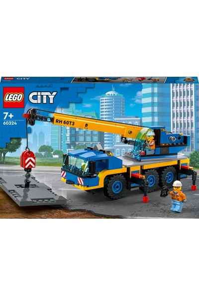 LEGO® City Mobil Vinç 60324 - 7 Yaş ve Üzeri Çocuklar İçin Gerçekçi Fonksiyonlu Bir Vinç İçeren Yaratıcı Oyuncak Yapım Seti (340 Parça)