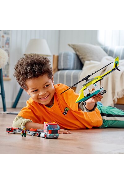 LEGO® City Kurtarma Helikopteri Nakliyesi 60343 - 5 Yaş ve Üzeri Çocuklar İçin Oyuncak Yapım Seti (215 Parça)