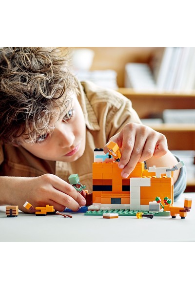 LEGO® Minecraft® Tilki Kulübesi 21178 – Macera Oyunlarını Seven Çocuklar İçin Oyuncak Ev İçeren Yaratıcı Oyuncak Yapım Seti (193 Parça)