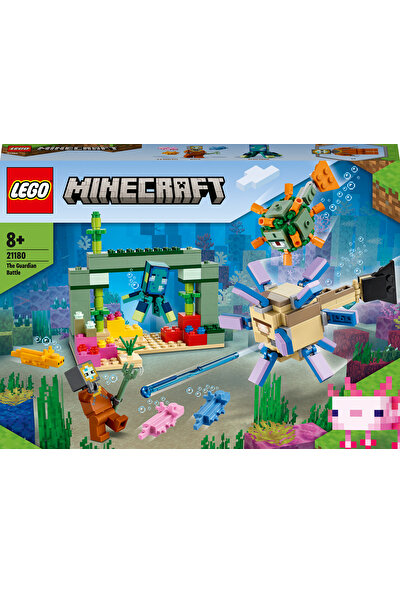 LEGO® Minecraft® Gardiyan Savaşı 21180 – Macera Oyunlarını Seven Çocuklar İçin Yaratıcı Oyuncak Yapım Seti (255 Parça)