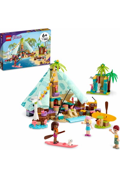 LEGO® Friends Lüks Plaj Çadırı 41700 – Çocuklar İçin Mini Bebek Karakteri ve Bir Yavru Köpek İçeren Yaratıcı Oyuncak Yapım Seti (380 Parça)