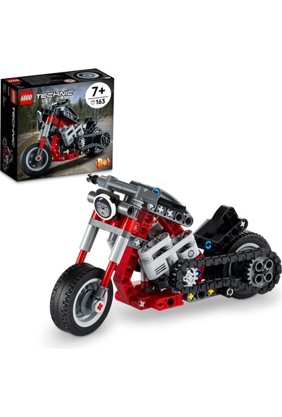 LEGO® Technic Motosiklet 42132 – 7 Yaş ve Üzeri Araçları Seven Çocuklar İçin 2’si 1 Arada Yaratıcı Oyuncak Model Yapım Seti (160 Parça)