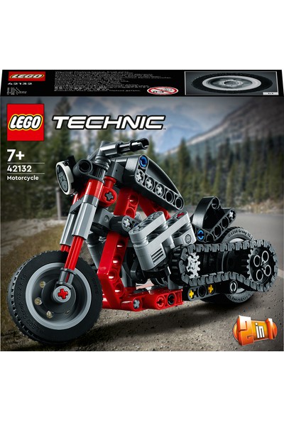 LEGO® Technic Motosiklet 42132 – 7 Yaş ve Üzeri Araçları Seven Çocuklar İçin 2’si 1 Arada Yaratıcı Oyuncak Model Yapım Seti (160 Parça)