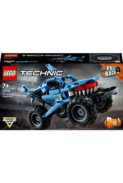 LEGO® Technic Monster Jam™ Megalodon™ 42134 – 7 Yaş ve Üzeri Araçları Seven Çocuklar İçin 2’si 1 Arada Yaratıcı Oyuncak Model Yapım Seti (260 Parça)