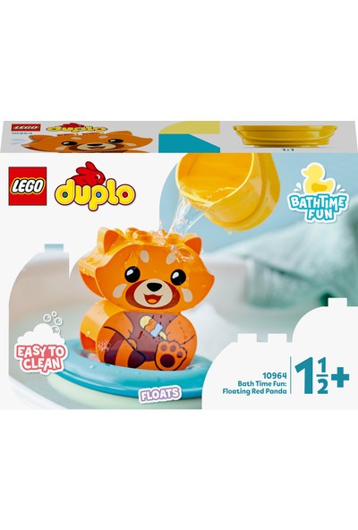 LEGO® Duplo® İlk Banyo Zamanı Eğlencesi: Yüzen Kırmızı Panda 10964 - 18 Ay ve Üzeri Okul Öncesi Yaştaki Çocuklar İçin Oyuncak Yapım Seti (5 Parça)