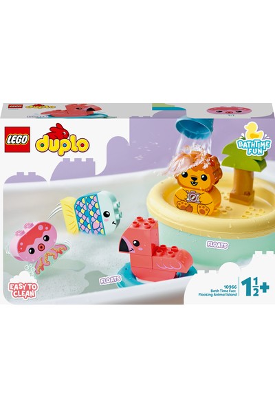 LEGO® Duplo® İlk Banyo Zamanı Eğlencesi: Yüzen Hayvan Adası 10966 - 18 Ay ve Üzeri Okul Öncesi Yaştaki Çocuklar İçin Oyuncak Yapım Seti (20 Parça)