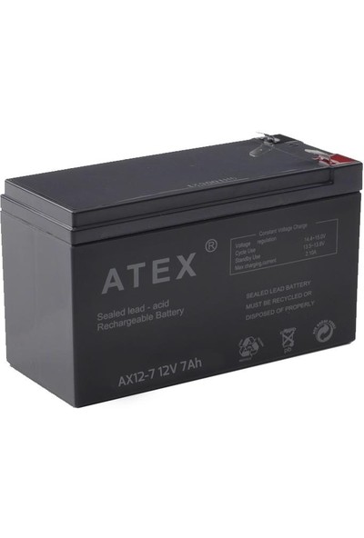 Atex 12V 7A (15X6.5X9.5 Cm) Akü