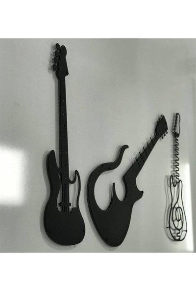 Dekosa 3'lü Gitar Metal Duvar Dekoru