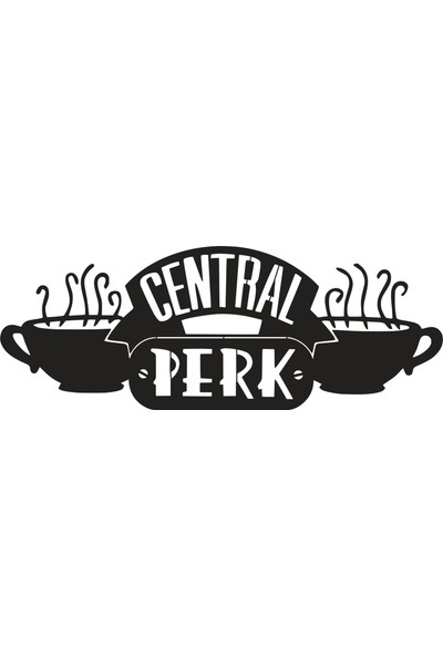Meg Central Perk Friends Özel Tasarım Metal Tablo 108X40 cm Özel Dokulu Siyah Renk
