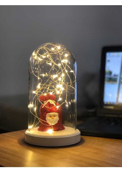 Işıklı Fanus Noel Baba Çuval Lamba Yeni Yıla Özel Hediye Gece Lambası modelleri