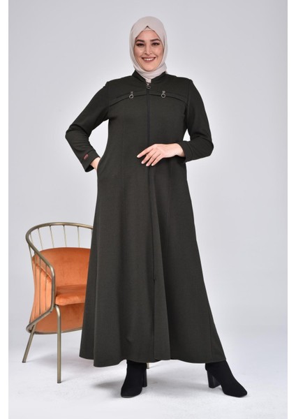 Kadın Büyük Beden Kışlık Pardesü Fermuarlı Tasarım %92 Viskon 149 cm Uzunluk modelleri