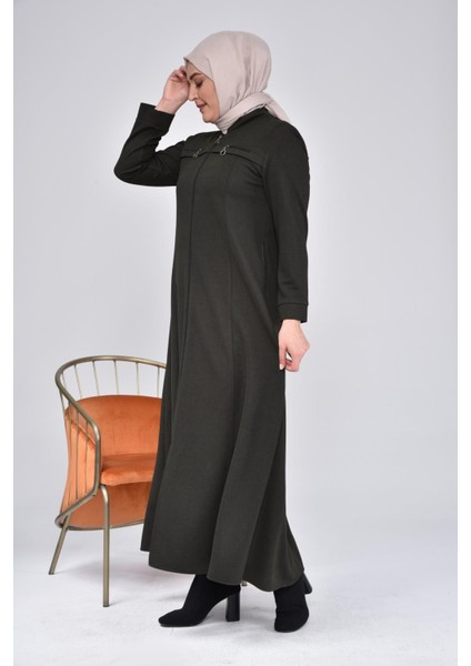 Kadın Büyük Beden Kışlık Pardesü Fermuarlı Tasarım %92 Viskon 149 cm Uzunluk fırsatları