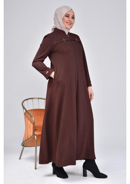 Kadın Büyük Beden Fermuarlı Kışlık Kaban Pardesü fiyatları