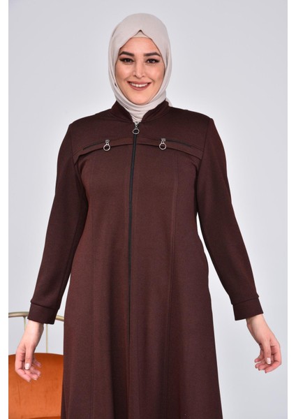 Kadın Büyük Beden Fermuarlı Kışlık Kaban Pardesü modelleri