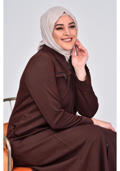 Kadın Büyük Beden Fermuarlı Kışlık Kaban Pardesü indirimleri