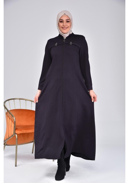 Kadın Büyük Beden Fermuarlı Kışlık Kaban %92 Viskon Nefes Alabilir Kumaş fiyatları