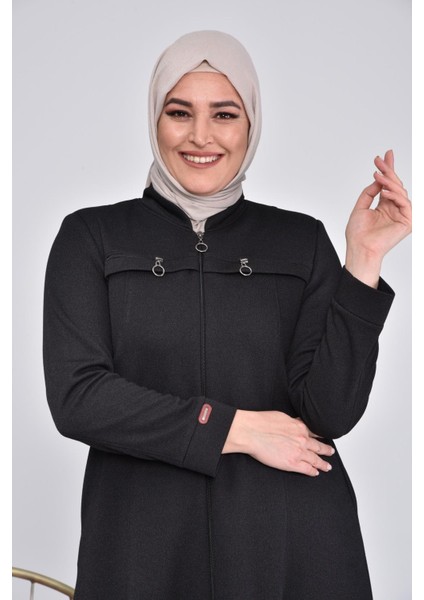 Kadın Büyük Beden Fermuarlı Kışlık Kaban Pardesü fiyatları