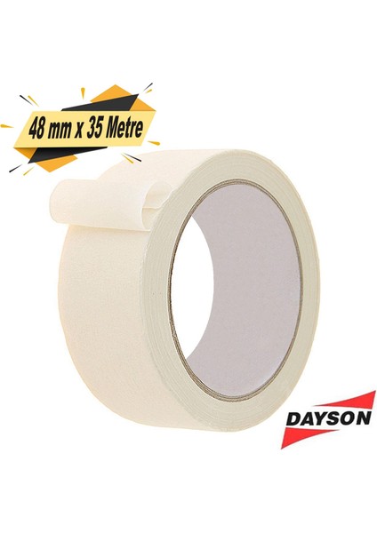 Dayson Maskeleme Bandı Kağıt Bant Beyaz 48 mm x 35 Metre
