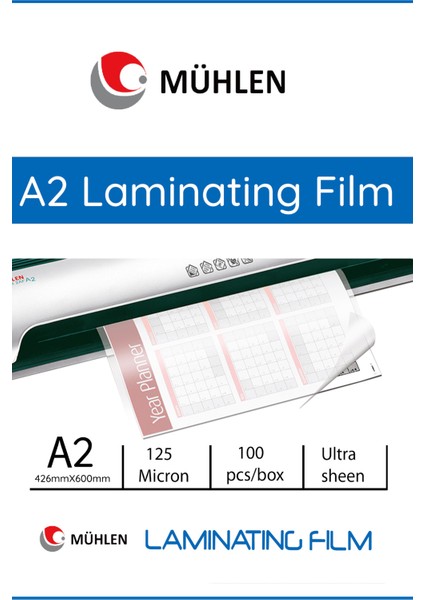 A2 125 Mc 100 Adet 1 Paket Laminasyon Pvc Filmi