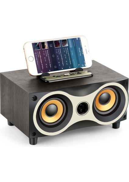 X6 Fm Ahşap Masaüstü Bluetooth Hoparlör (Yurt Dışından)