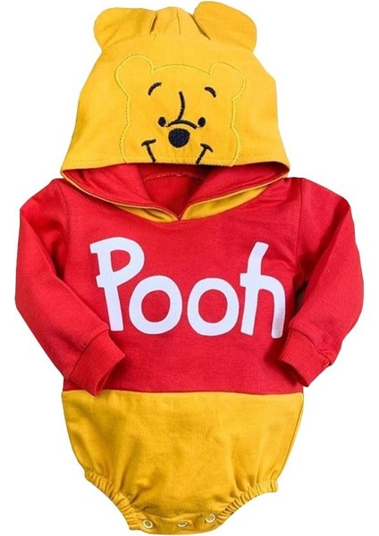 Pooh Yazılı Hardal Kırmızı Badi Zıbın